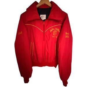 Vintage 1986 Mid-West Sportswear Men's Large Red Grad Pullover Jacket